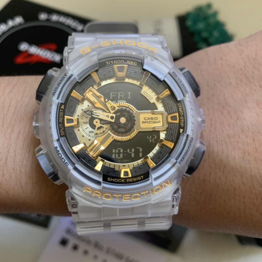 卡西欧  ga-110系列透明黄金大实拍图片