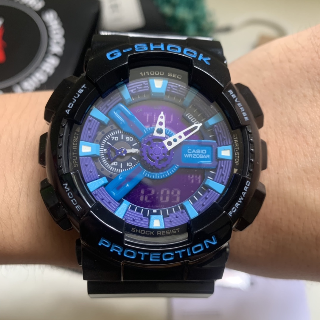 卡西欧  ga-110系列黑紫大实拍图片