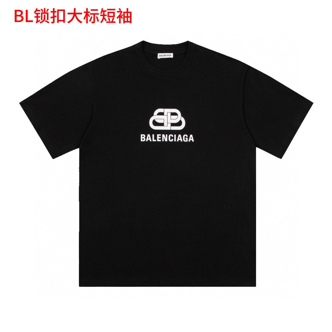 BL锁扣大标短袖BALENCIAGA/巴黎世家2023 SS 锁扣短袖T恤